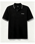Men's Casual Short-Sleeve Polo Shirt with Striped Collar